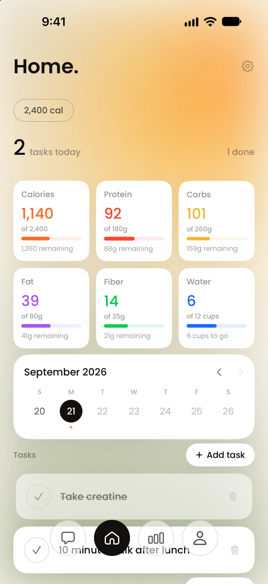 MyPlan home screen