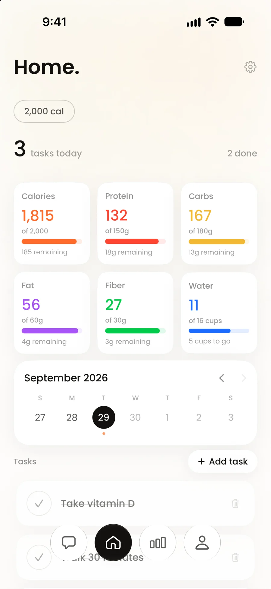 MyPlan home screen